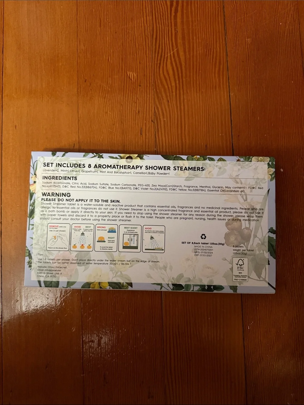 8 30g shower steamer tablets made with real essential oils